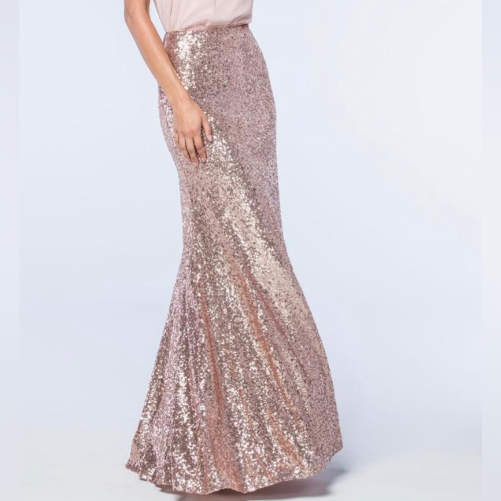 Watters Celine Skirt in Rose Gold Sequin Size 10